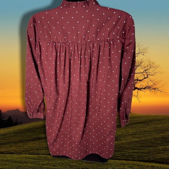 MADEWELL Shirred Popover Top in Microdot Size Extra Small - Picture 12 of 13